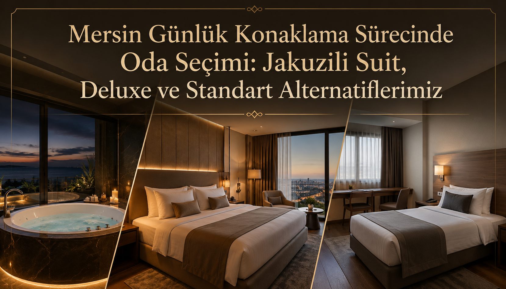 Mersin Günlük Konaklama Sürecinde Oda Seçimi: Jakuzili Suit, Deluxe ve Standart Alternatiflerimiz